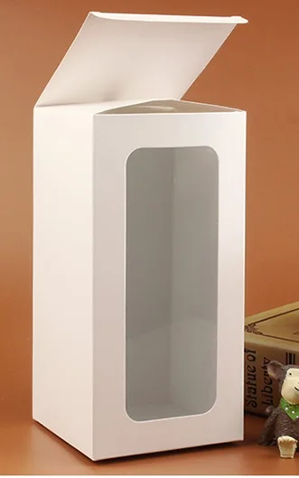 

10x10x20cm - PVC Window Boxes White Cardboard Gift Model Packaging Box Stationery Display Box --20pcs