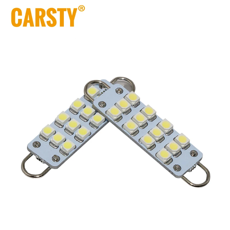

Carsty 2pcs LED White 42mm to 12SMD 3528 Light Bulb Ragid loop Festoon Dome Map Reading Interior for 561,562,563,567,564,566,570