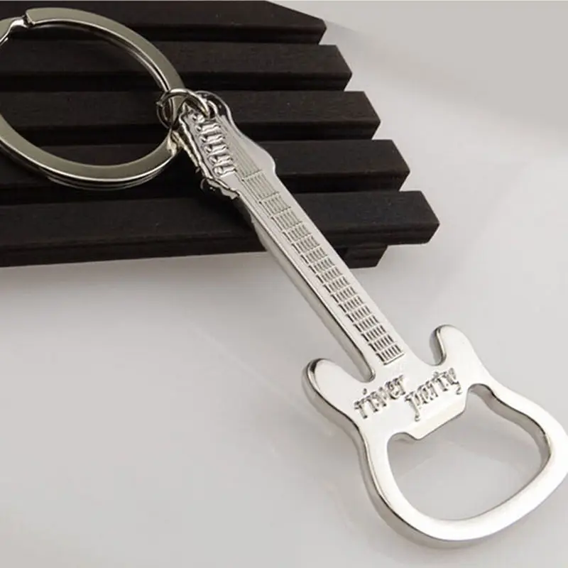 

Guitar Shape Keyring Beer Bottle Can Opener Alloy Hangings Keyring Keychain Fob Tool