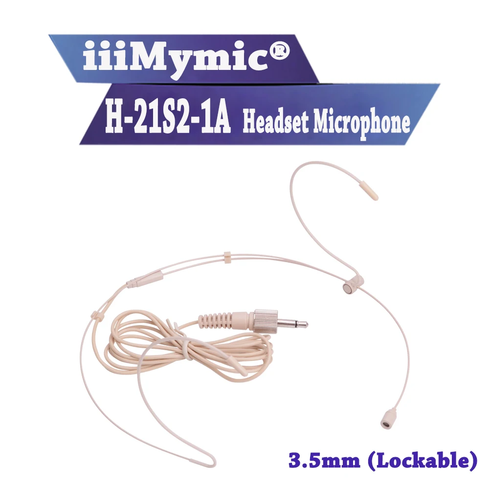 IiiMymic H-21S2-1A 3,5 мм винтовой заглушка гарнитура с головным конденсатором микрофон для Sennheiser беспроводной передатчик