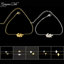 Великолепная сказка Best друзей Four Leaf Clover браслет Femme Нержавеющая сталь ручной цепи очарование waterlemon браслет для Для женщин золото