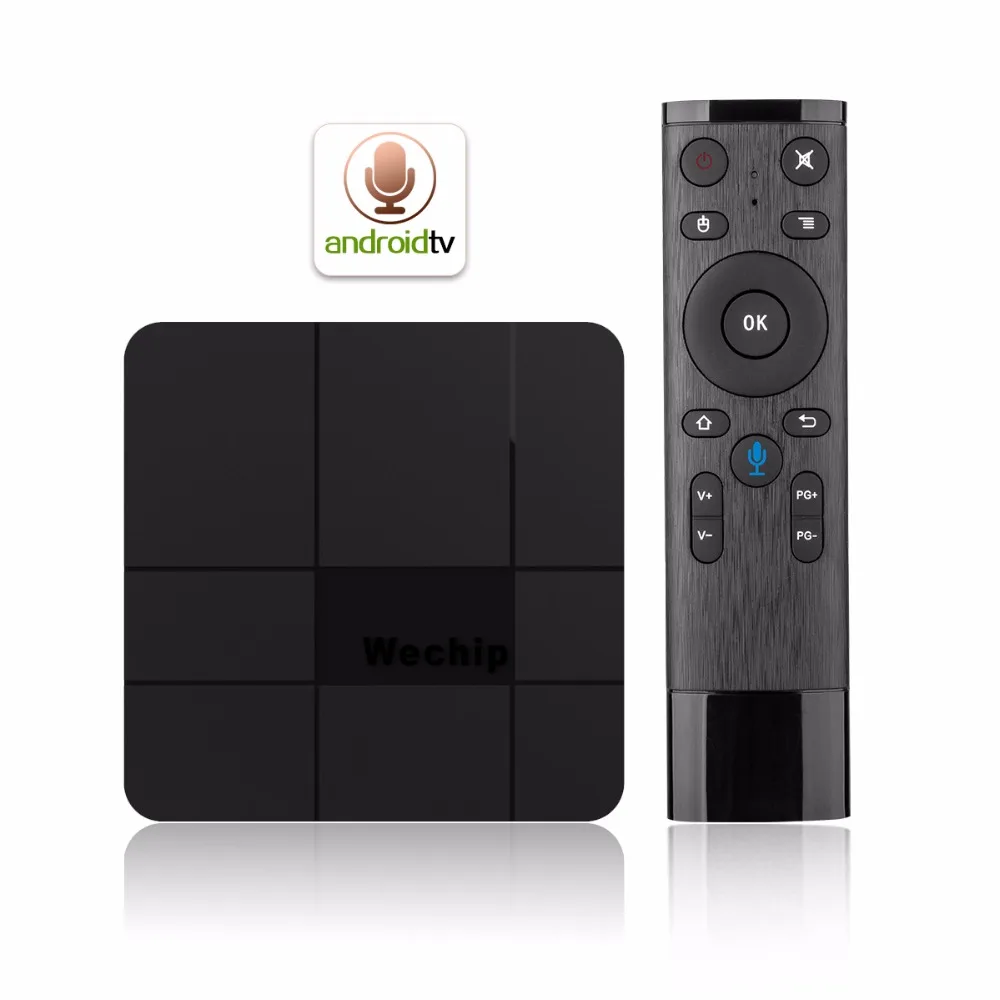 

Google Voice Control Wechip V8 Plus AndroidTV 7.1 Smart TV Box 2G16G Amologic S905W Set top box better than X96mini A95X H96 Box