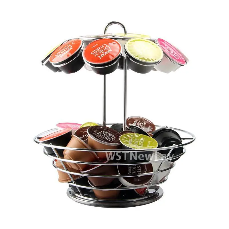 Storage Dolce Gusto Capsules Coffee Pod Holder Stand Kitchen Table Metal Revolving Shelf Dispaly Metal Rack Ship From Russian