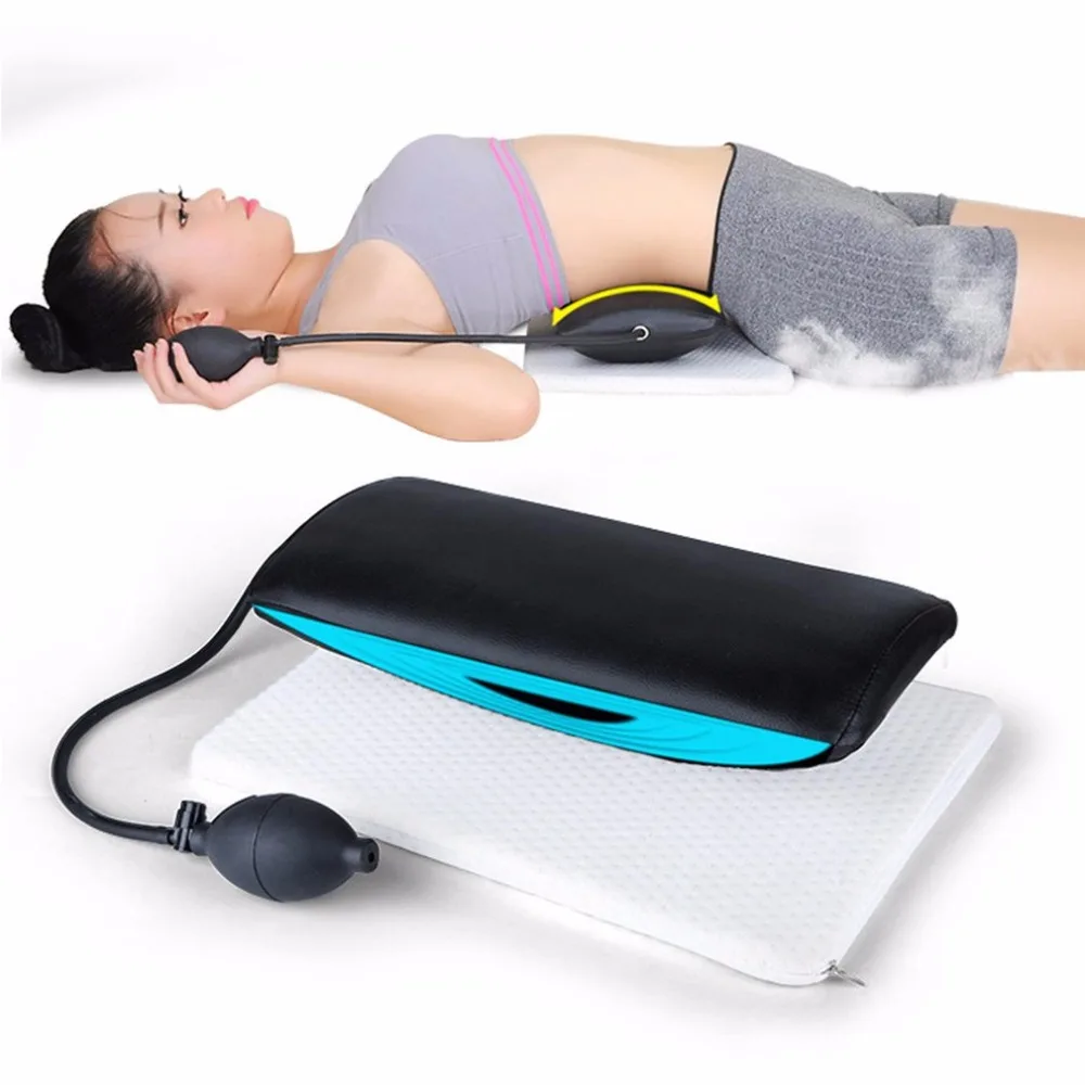 Manual Inflatable Spine Pain Relief Back Massage Cushion Lumbar Traction Stretching Device Waist Spine Relax Health Care