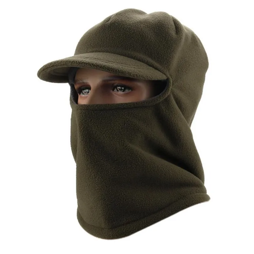 CKAHSBI новая зимняя теплая шапка мужская шапка полная Ветрозащитная маска Ушная уличная горный туризм; Кемпинг; Пешие прогулки маска для катания на лыжах с капюшоном - Цвет: Army green