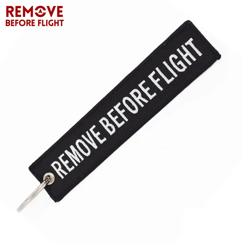 Remove Before Flight Motorcycle Keychain Embroidery Key Ring for Aviation Fashion Safety Tag Key Fob Car Keychains Motorcycle (1)