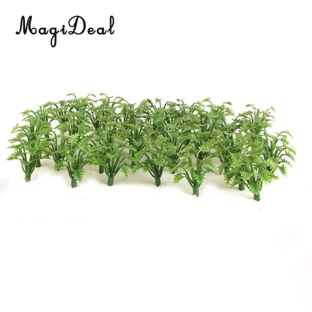 50Pcs Train Wargame Scenery Landscape Model Grass w/ Crushed Leaves 1/32-1/42 for Model Building Diorama Layout Accs