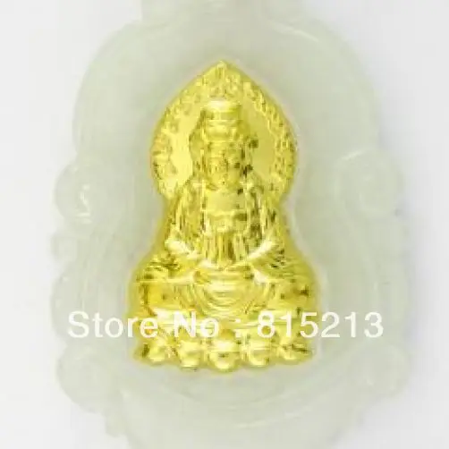

ddh00589 Natural Jade Agate 24k Gold Zodiac Guanyin Necklace N Discount