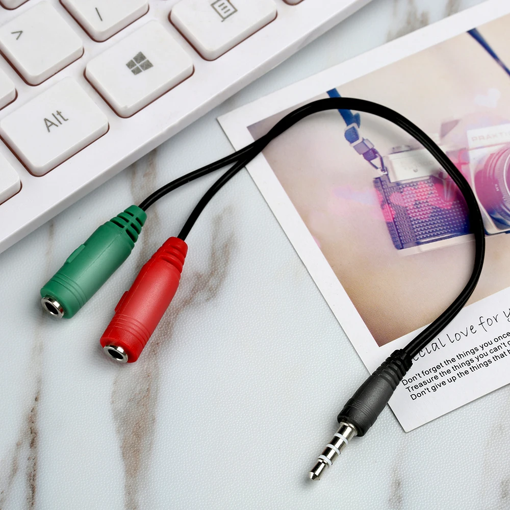 Koop 3.5mm Jack man 3.5 Microfoon mic en oortelefoon vrouwelijke Extension Audio Splitter Kabel Y Stereo Splitter voor iPhone 4 5 5 s 6 7