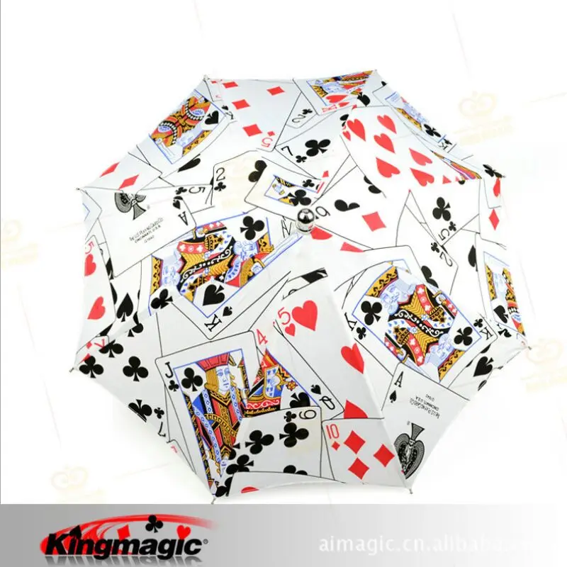 Kingmagic автоматизированное управление производством стекловолокна Зонт с покером лучшее качество магический реквизит, магия зонтик