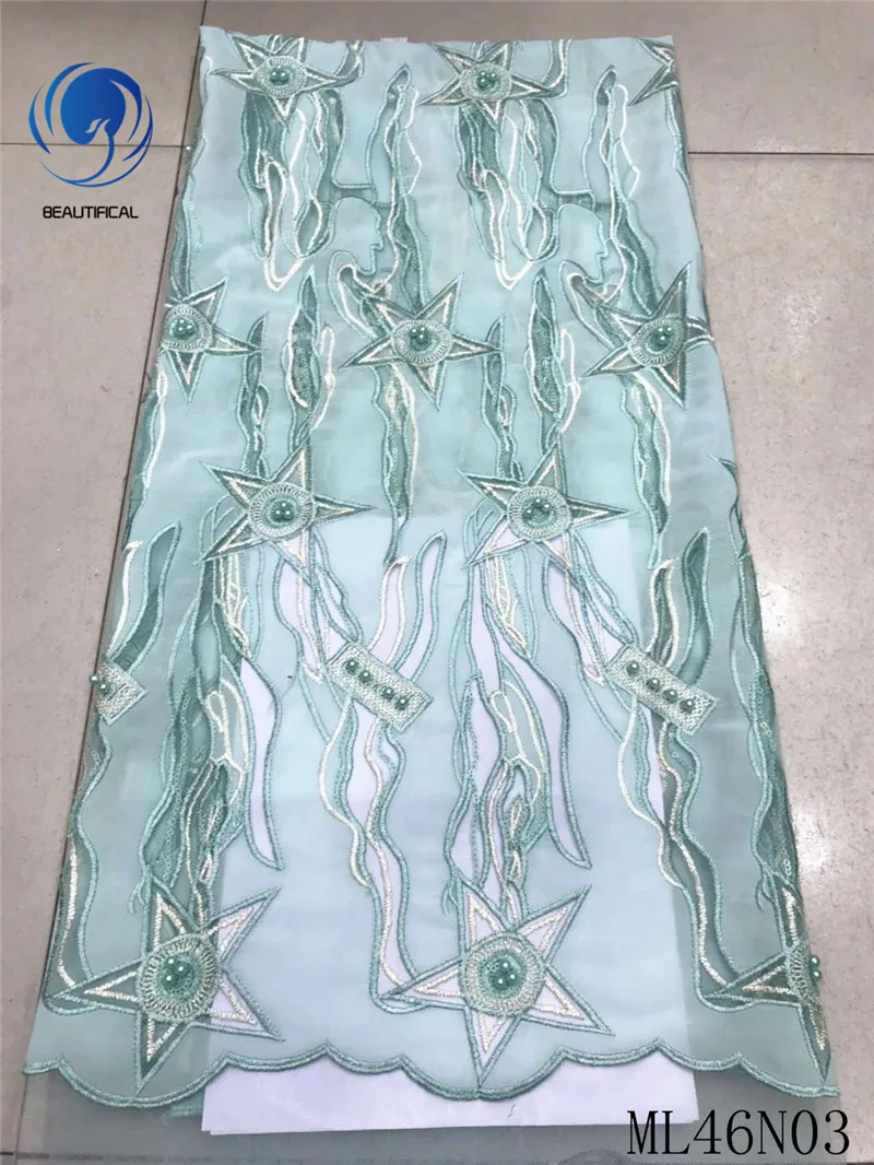 

BEAUTIFICAL african lace fabric 2019 lace fabric for wedding dress high quality cheap lace fabrics with free shipping ML46N03