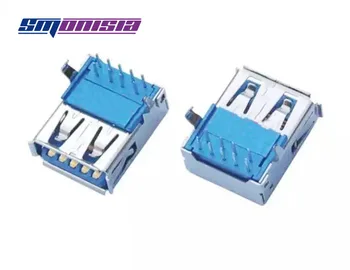 

1000pcs Iron Shell USB Female Socket 90degrees USB 3.0 Inline Plug