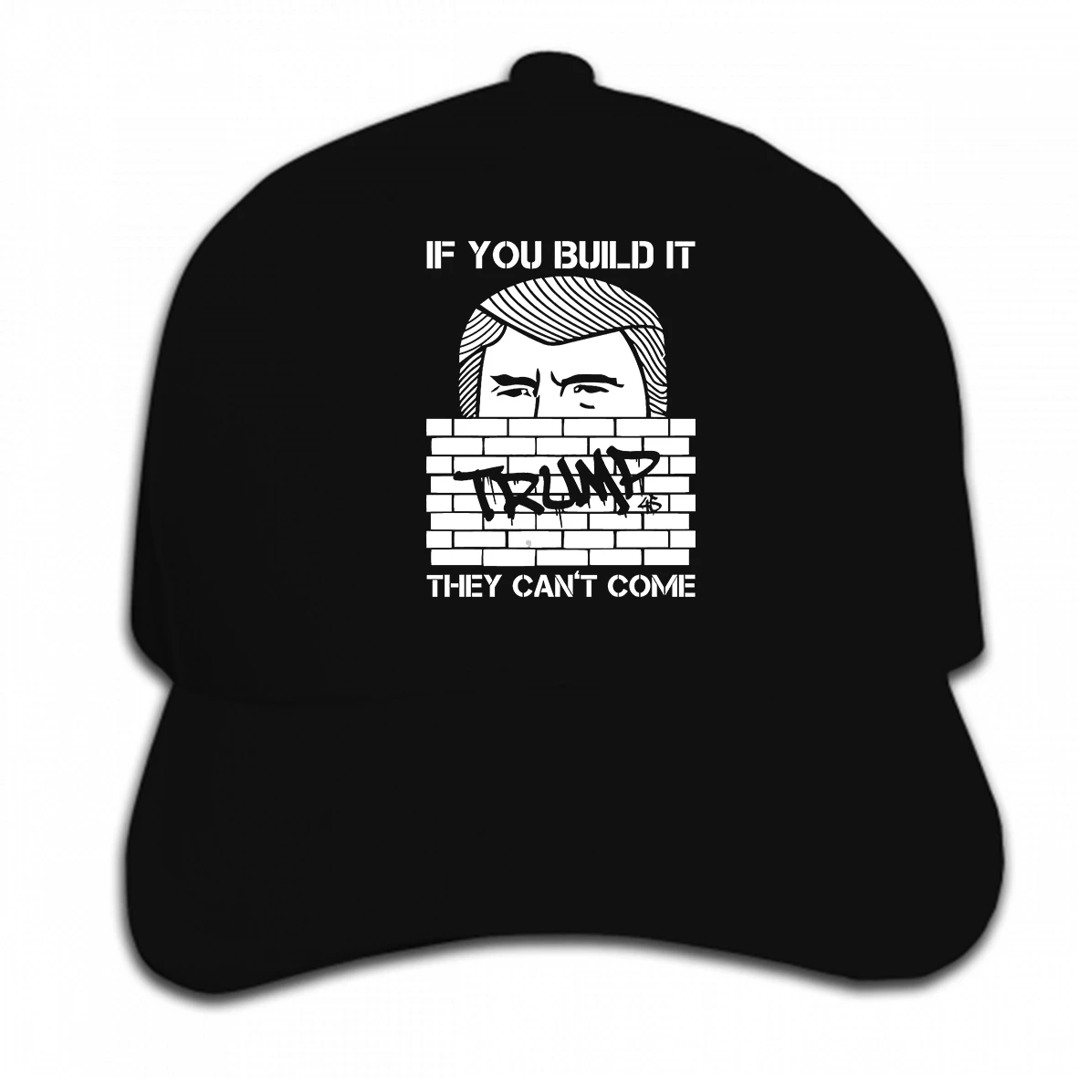 

Print Custom Baseball Cap Donald Trump Wall Mens Comedy Graphic Casual Maga 45th President If You Build It Make America Great