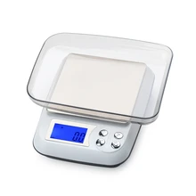 Balance de cuisine numérique LCD 3kg 0.1g, grande plate-forme en acier inoxydable, pour régime alimentaire, ménage, avec plateau