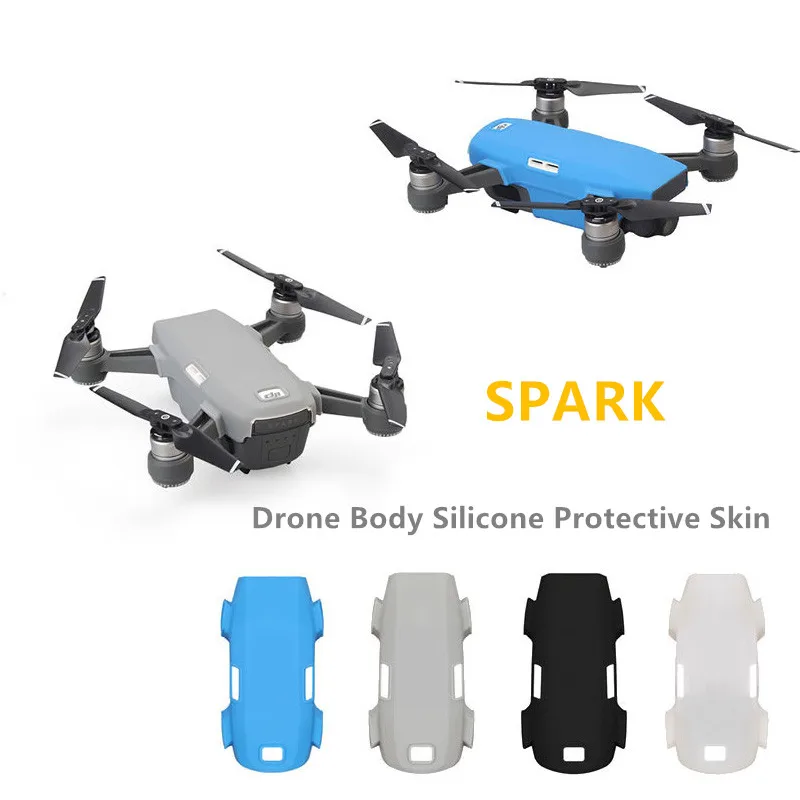 Drone Body Silicone Protective Skin Case Cover Anti Slip Resistance Protection Spare parts For DJI Spark Accessories 1 (1)