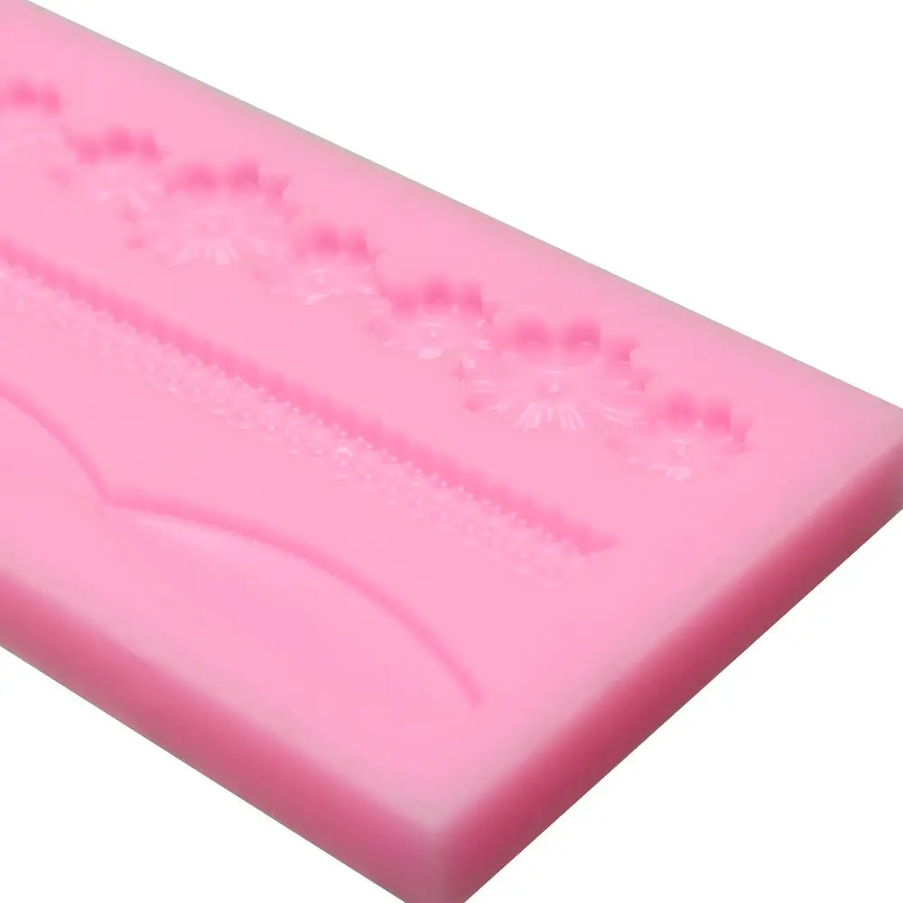 3D Lace Flower Bead Chain Silicone Fondant Mould Cake Decorating 5 3DF_P1430462 -
