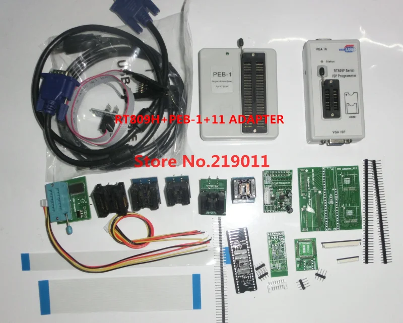 

Free Shipping RT809F Programmer All Adapters SOP8 IC Clip Motherboard LCD Reader + PEB-1 Expansion board