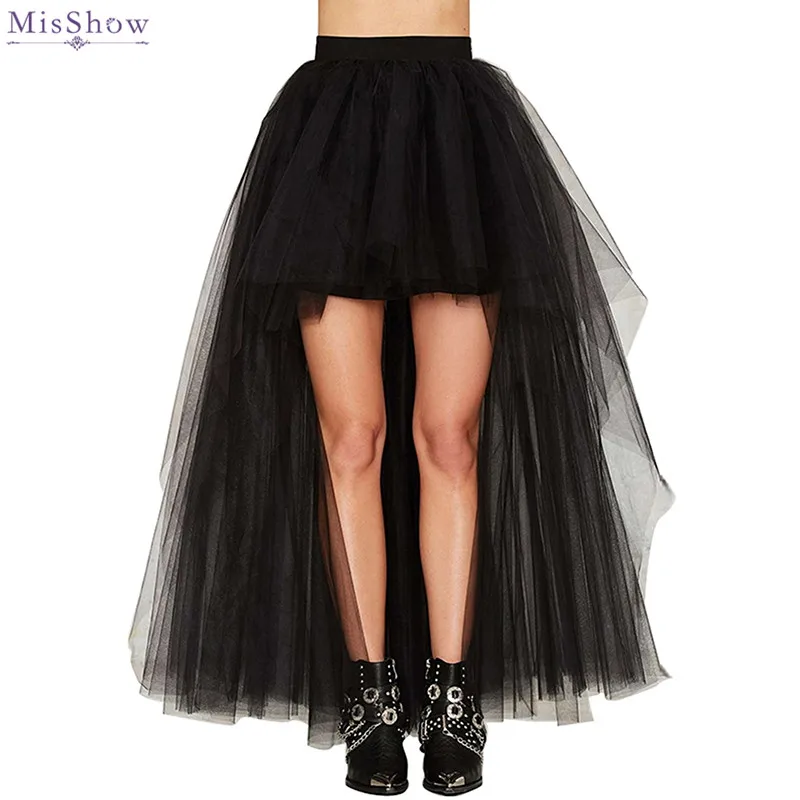 

MisShow Beautiful Tulle Hi-lo 4-Layers Wedding Petticoats Women Crinoline Petticoats Fashion Underskirt Tutu Skirts