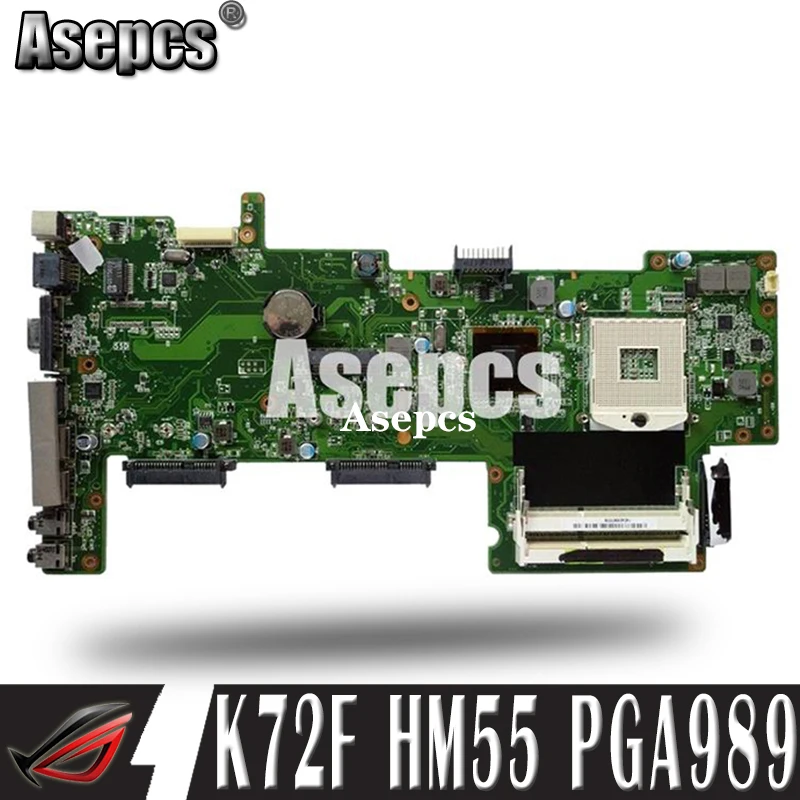 Asepcs K72F REV: 2 0 HM55 DDR3 Mianboard для For Asus A72F X72F материнская плата ноутбука PGA989 полностью