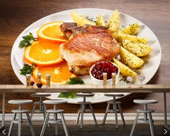 

Papel de parede Meat products Potato Orange fruit Food 3d wallpaper,living room sofa TV wall kitchen restaurant bar custom mural