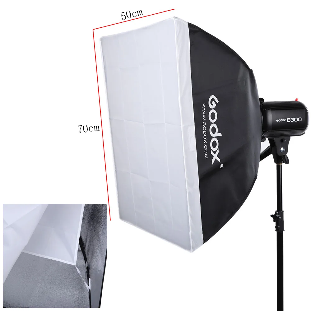 Набор вспышек Godox 900W 3x E300 с триггером FT 16 и коробкой для переноски софтбоксом 3x50x70