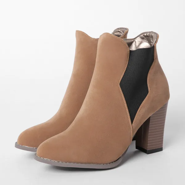 Women high heel ankle boots winter half short office botas