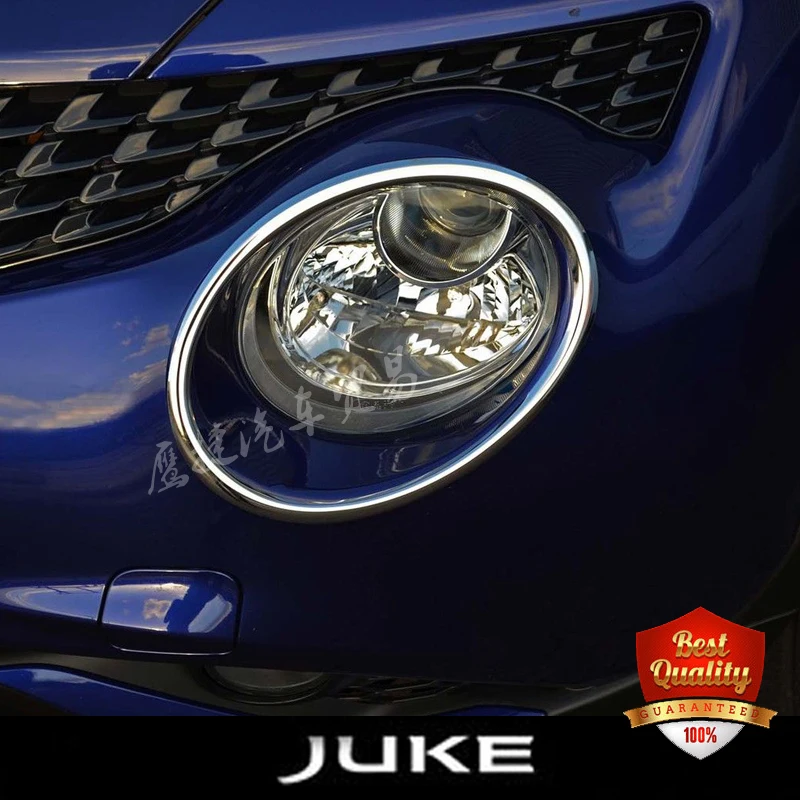 Car Headlight Ring Cover for JUKE New Chrome Head Lamp Front Bumper for