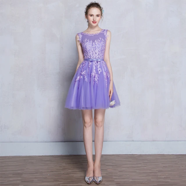 Purple Party Short Dresses