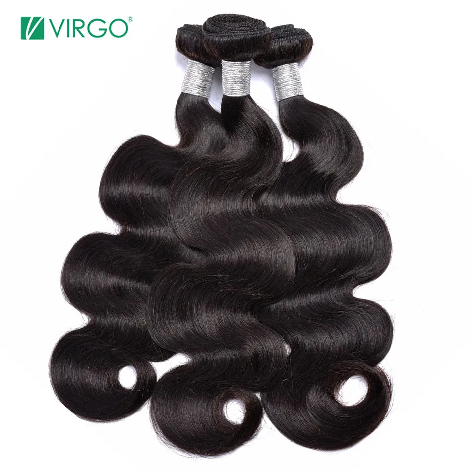 

Virgo Brazilian Body Wave Bundles Natural Color 100% Human Hair Extension 1 / 3 / 4 Pieces 10-28inch Remy Hair