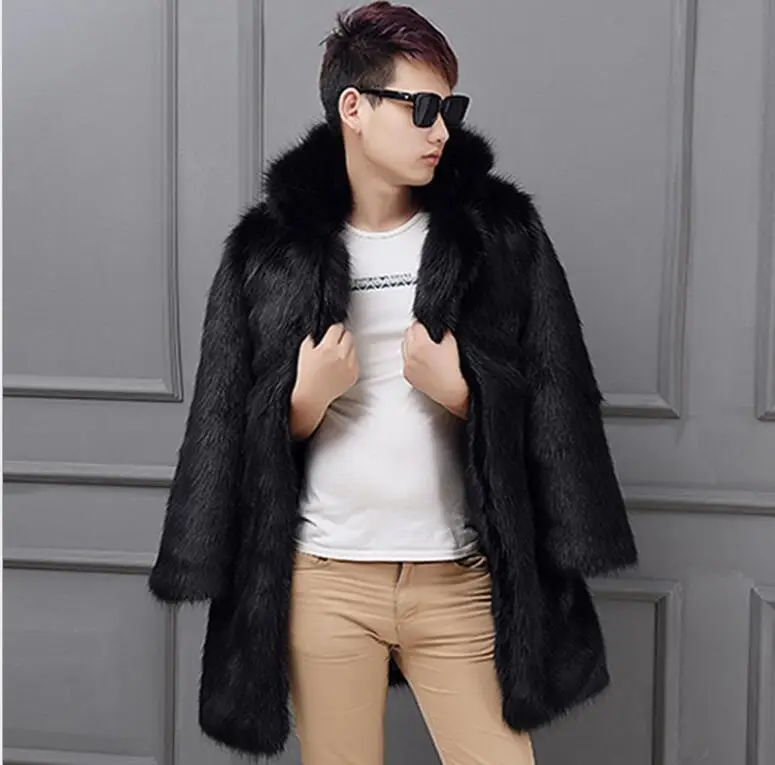 blanc Hiver Fourrure Mode Vison Veste À Épaissir Lâche Manches Longues En Automne Chaud Blanc Cuir Hommes Manteau Faux De Noir Noir Vestes j5A3RScq4L