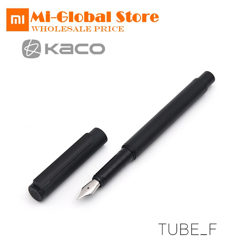 

Original Xiaomi KACO Fountain Pen Set TUBE Series Luxury Black 0.5mm F Nib Steel Ink Pens for Simple Business Gift high quality