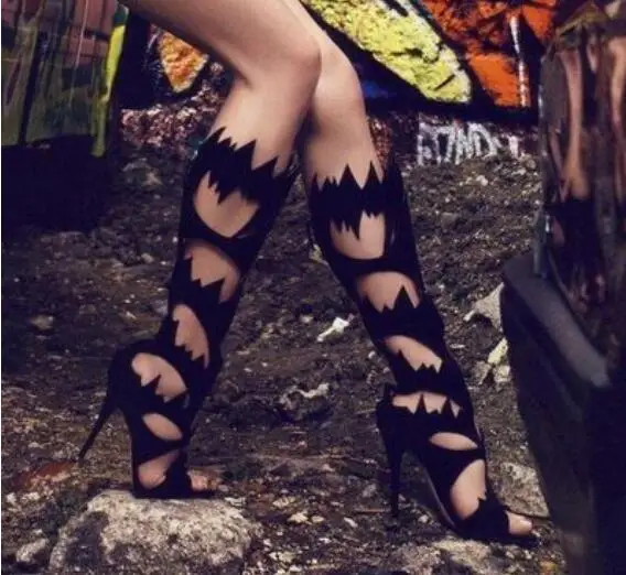 

Black Womens Cutout Street Sandals Shoes 2018 Beach Cool Sandals Thin High Heeled Female Wedding Party Sandals Mujers