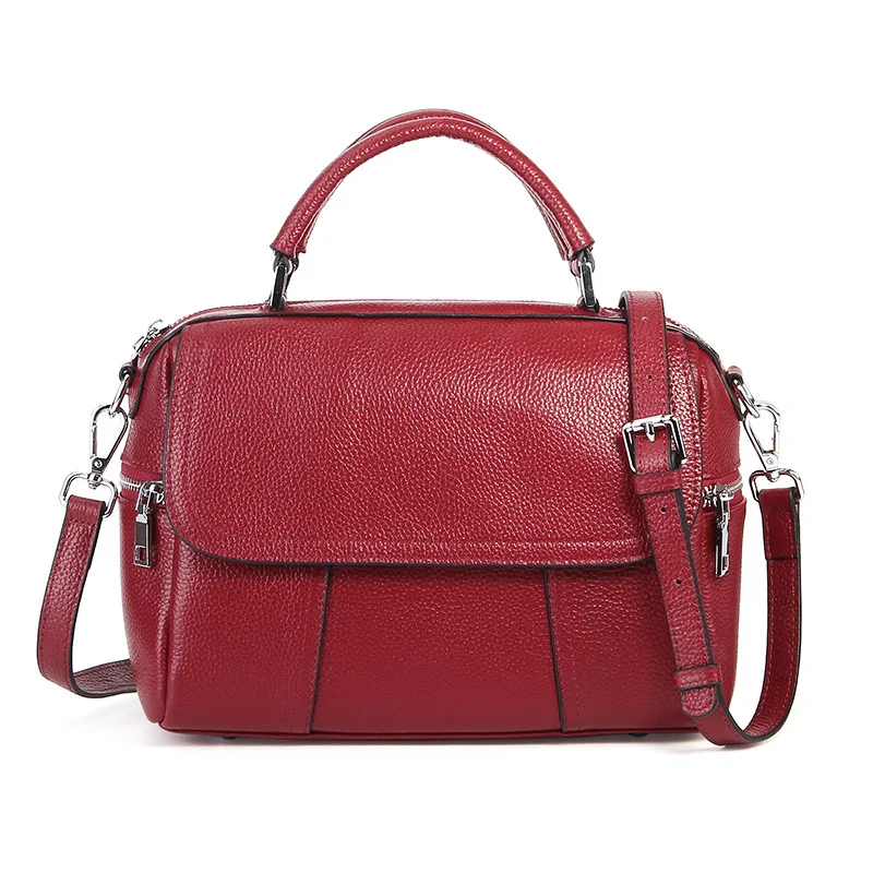

Autumn and Winter New Leather Soft Handbags European and American Fashion Single Shoulder Bag First Layer Leather Slung Portable