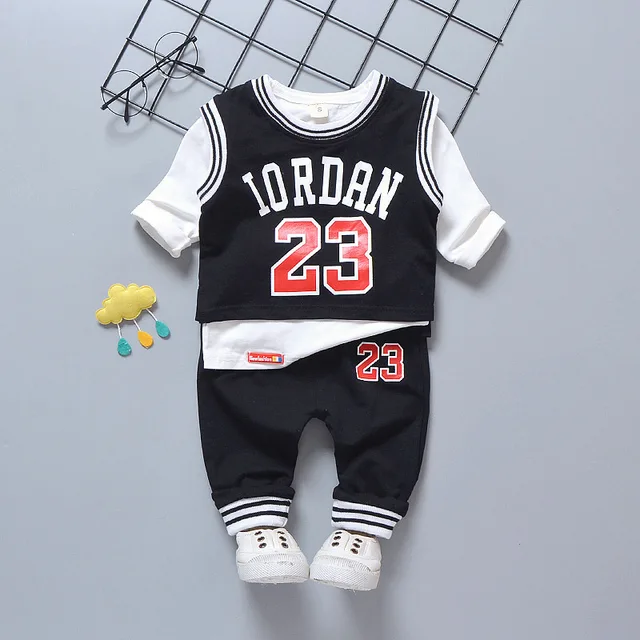 2018 Autumn Children 3pcs Baby Basketball Boy Girl Clothing Vest Tshirt
