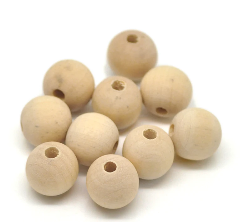 30 x wooden wood beads balls premium quality 16mm raw natural jewellery crafts