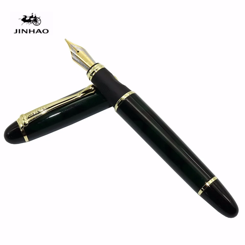 Jinhao X450 самопишущее перо полностью металлический золотой зажим роскошные ручки канцелярские принадлежности для студентов офисные школьные принадлежности