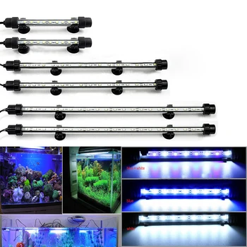 

New Waterproof Aquarium LED Light Fish Tank 9/12/15/21 Blue/White 18/28/38/48CM Bar Strip Light Lamp EU plug Aquarium Lighting