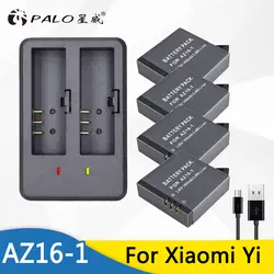Пало шт. 4 шт. оригинальный AZ16-1 батарея для сяо Mi Yi lite К светодио дный LED USB двойной зарядное устройство для Xiaomi Yi 2 4k батарея Оригинальный Сяо Mi