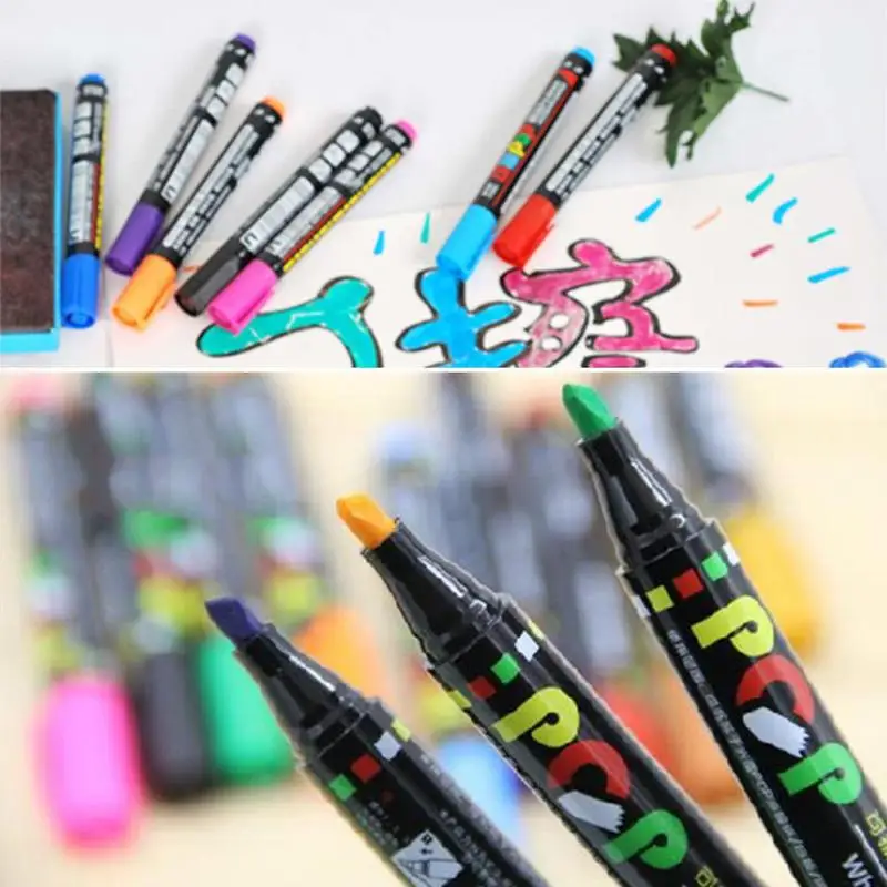 

20*14*3.5cm Children's Drawing Board Whiteboard Pen 12 Color Set Safe Non-toxic Erasable Portable Pen School Office Supplies