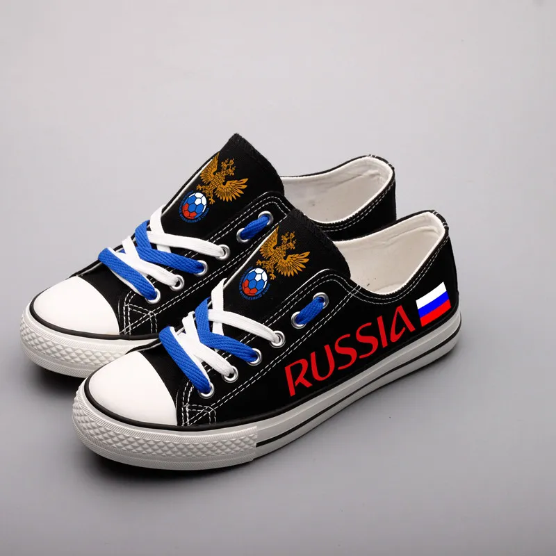 

E-LOV New Design Russian People Casual Flat Shoes Unisex Customized Russia Logo Print Men Canvas Walking Shoe Espadrilles