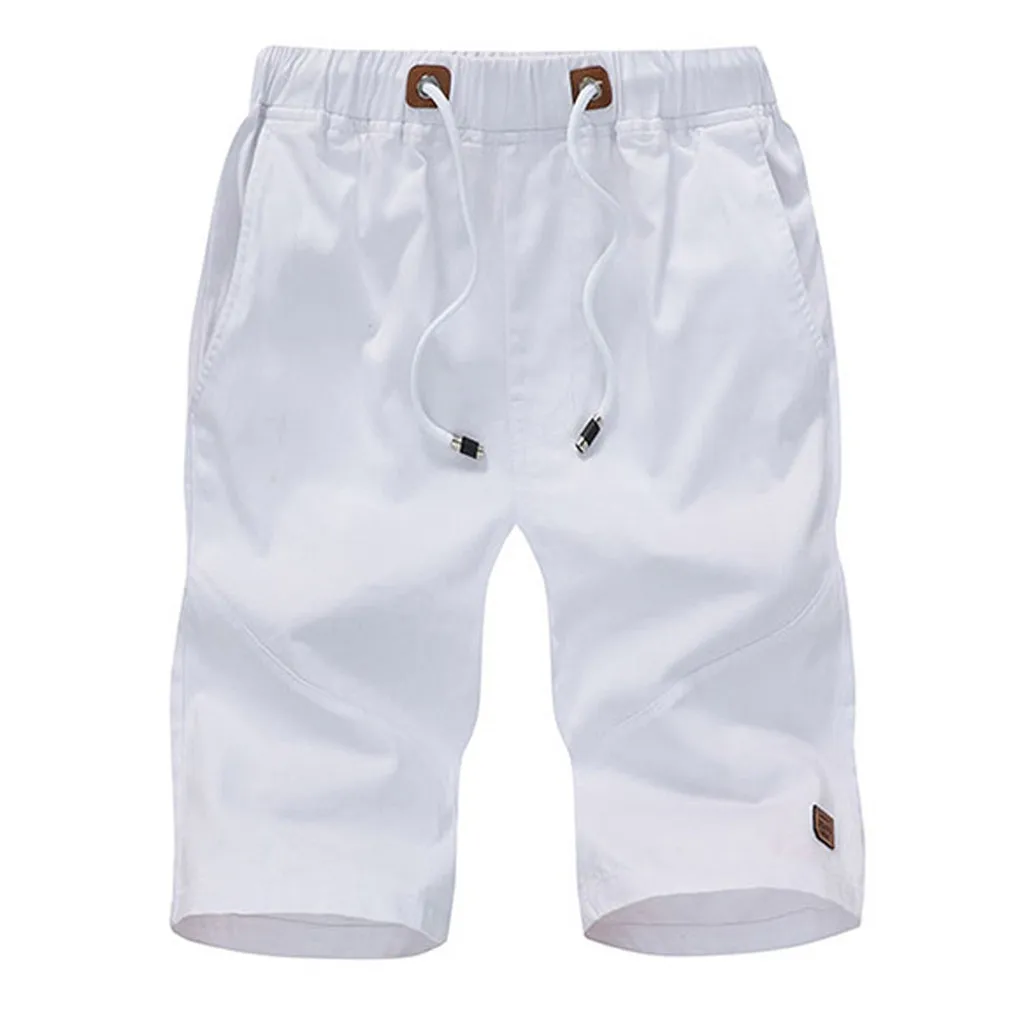 

2019 Summer New Cotton Shorts Loose Men's Casual Shorts Black White Red Drawstring Waist Shorts Men Plus Size 3XL