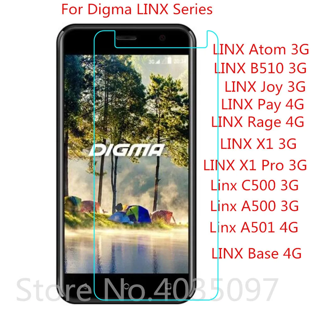 

Tempered Glass for Digma LINX Atom B510 JOY Pay Rage X1 Pro c500 a501 a500 3G 4G Screen Protector Film Protective Screen Cover