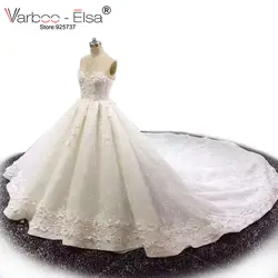 Высокое качество элегантные роскошные белые аппликация Кружево свадебное платье 2018 Винтаж плюс Размеры свадебное платье бальное платье
