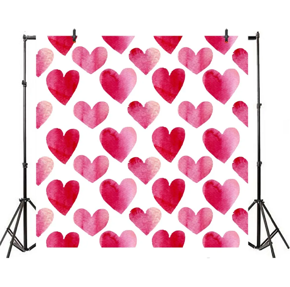 Laeacco Photography Backdrops Baby Drawing Red Love Heart Party Birthday Decor Portrait Photographic Backgrounds Photo Studio