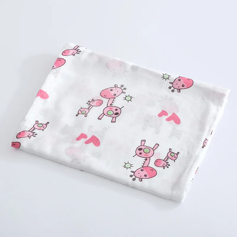 2 Layers Gauze Baby Bath Towel Newborn Baby Blanket&Swaddling Baby wipes Kid Swimming Beach Towels Baby Muslin Swaddle Blanket - Цвет: BBYJ020qinzifenlu