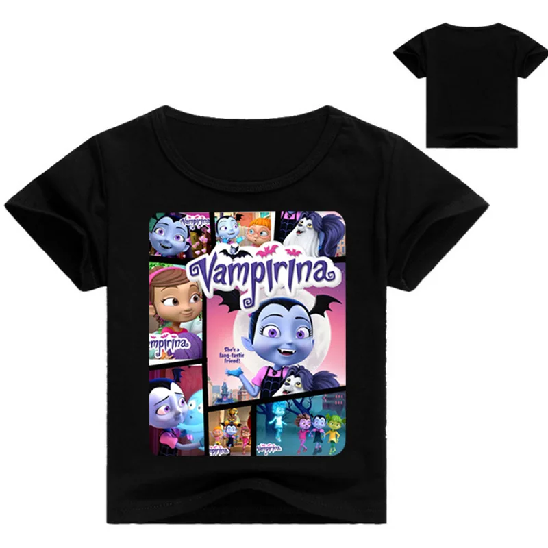 2-12years лето мультфильм vampirina Для детей летняя футболка для маленьких девочек; футболки, топы хлопок Обувь для девочек костюм для мальчиков - Цвет: color at picture