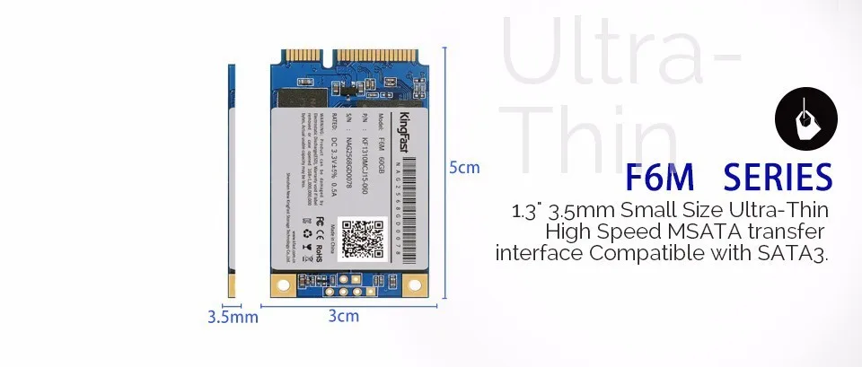 Kingfast F6M super speed Внутренний SATA II/III Msata 60 ГБ MLC Nand flash твердотельный жесткий hd диск для ноутбука/ultrabook