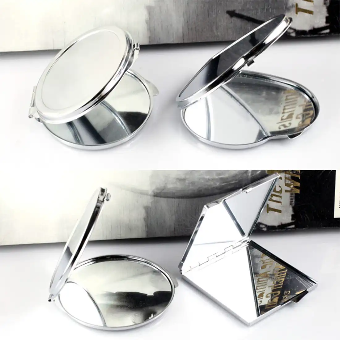 Stainless Steel Metal Mirror Portable Vanity Mirror Round Square Heart Oval Mini Folding Mirror Pocket Mirror Beauty Accessories Makeup Mirrors Aliexpress