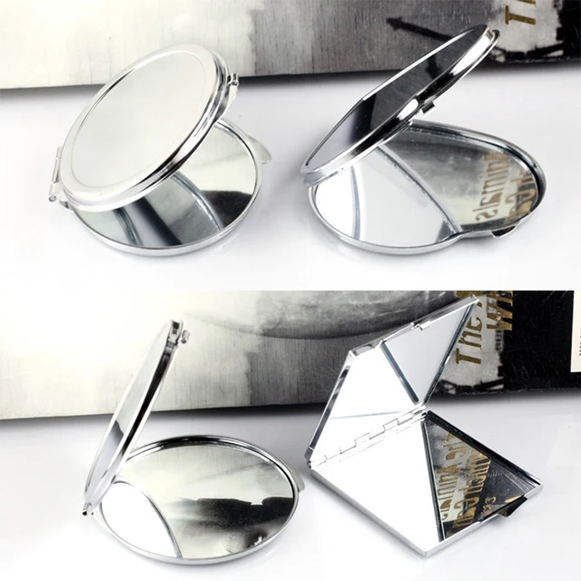 $US $1.59 Stainless steel metal mirror portable vanity mirror round square heart oval mini folding mirror