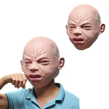 

Creepy Halloween Costume Prop Cry Boy Full Head Latex Rubber Masquerade Mask Funny Evening Party Face Masks